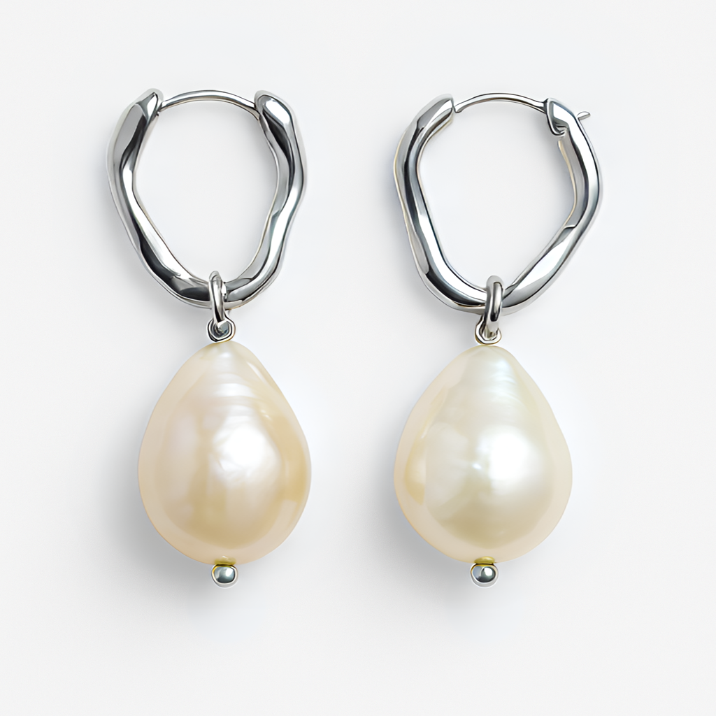 The Drop – Interchangeable Pearl Hoop Earrings