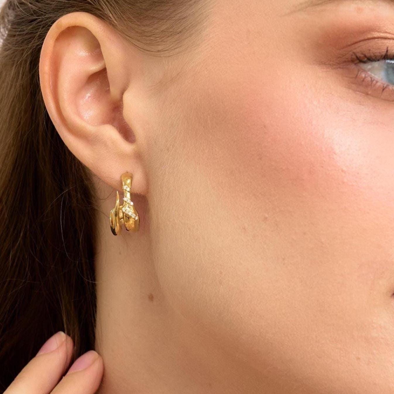 Serpent hoop earrings