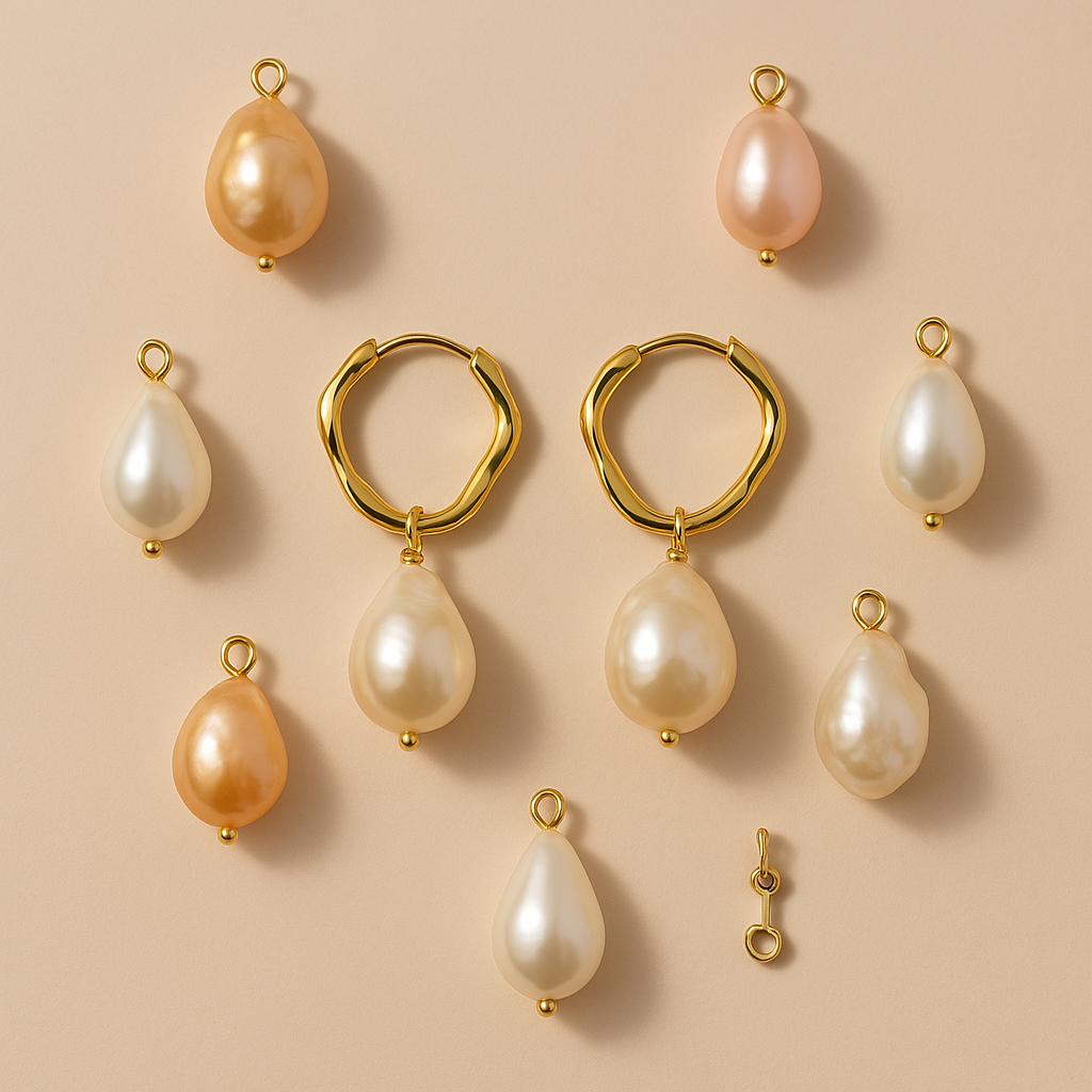 The Drop – Interchangeable Pearl Hoop Earrings